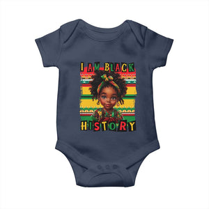I Am Black History Baby Onesie Month Black Melanin Kids Girls TS02 Navy Print Your Wear