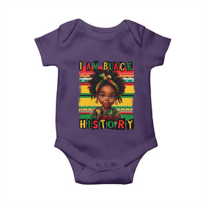 I Am Black History Baby Onesie Month Black Melanin Kids Girls TS02 Purple Print Your Wear