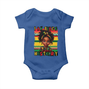 I Am Black History Baby Onesie Month Black Melanin Kids Girls TS02 Royal Blue Print Your Wear