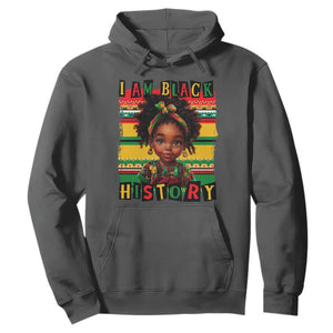 I Am Black History Hoodie Month Black Melanin Kids Girls TS02 Dark Heather Print Your Wear