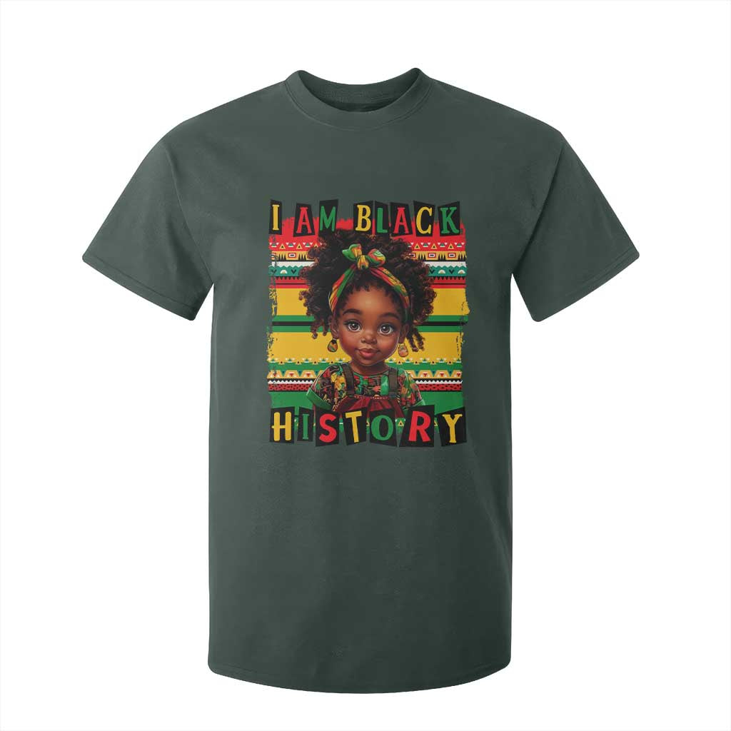 I Am Black History T Shirt For Kid Month Black Melanin Kids Girls TS02 Dark Forest Green Print Your Wear