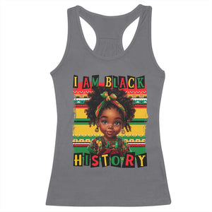 I Am Black History Racerback Tank Top Month Black Melanin Kids Girls TS02 Charcoal Print Your Wear