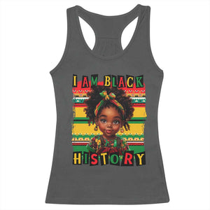 I Am Black History Racerback Tank Top Month Black Melanin Kids Girls TS02 Dark Heather Print Your Wear