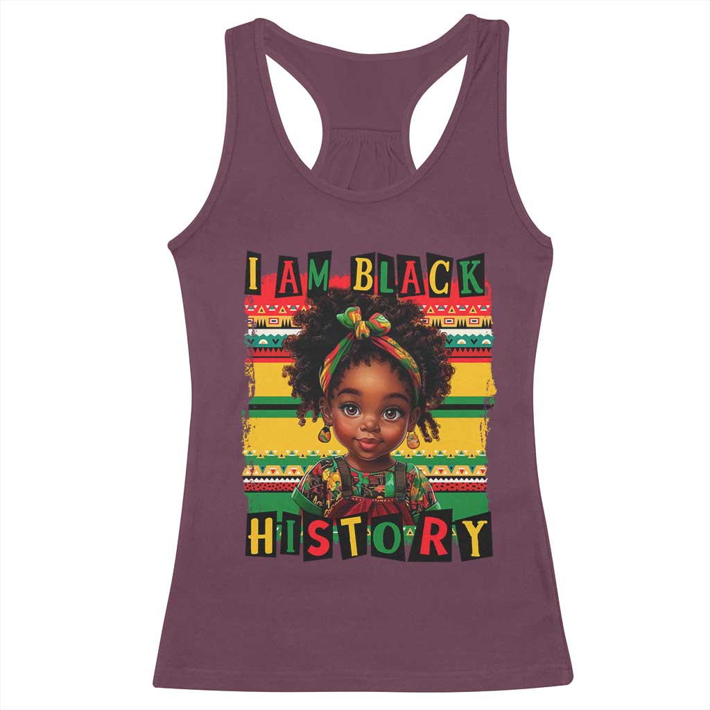 I Am Black History Racerback Tank Top Month Black Melanin Kids Girls TS02 Maroon Print Your Wear