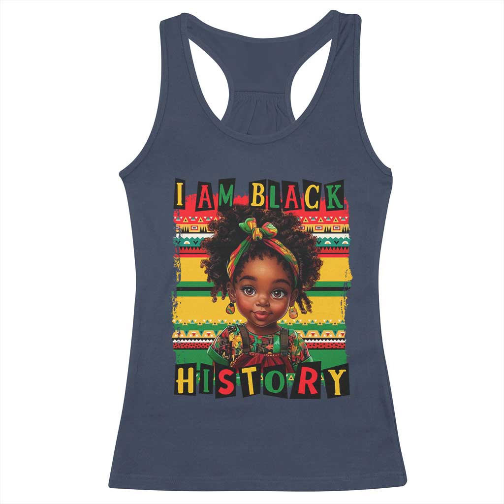 I Am Black History Racerback Tank Top Month Black Melanin Kids Girls TS02 Navy Print Your Wear
