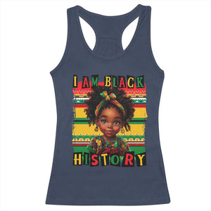 I Am Black History Racerback Tank Top Month Black Melanin Kids Girls TS02 Navy Print Your Wear