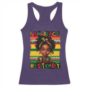 I Am Black History Racerback Tank Top Month Black Melanin Kids Girls TS02 Purple Print Your Wear