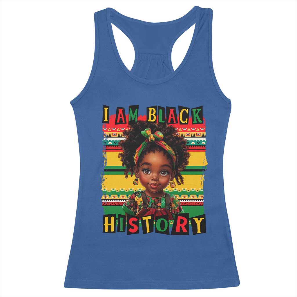 I Am Black History Racerback Tank Top Month Black Melanin Kids Girls TS02 Royal Blue Print Your Wear