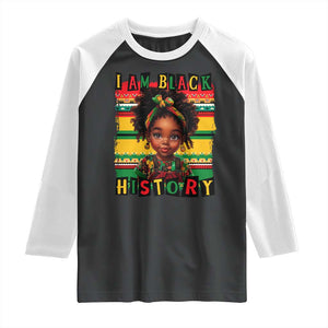 I Am Black History Raglan Shirt Month Black Melanin Kids Girls TS02 Black White Print Your Wear