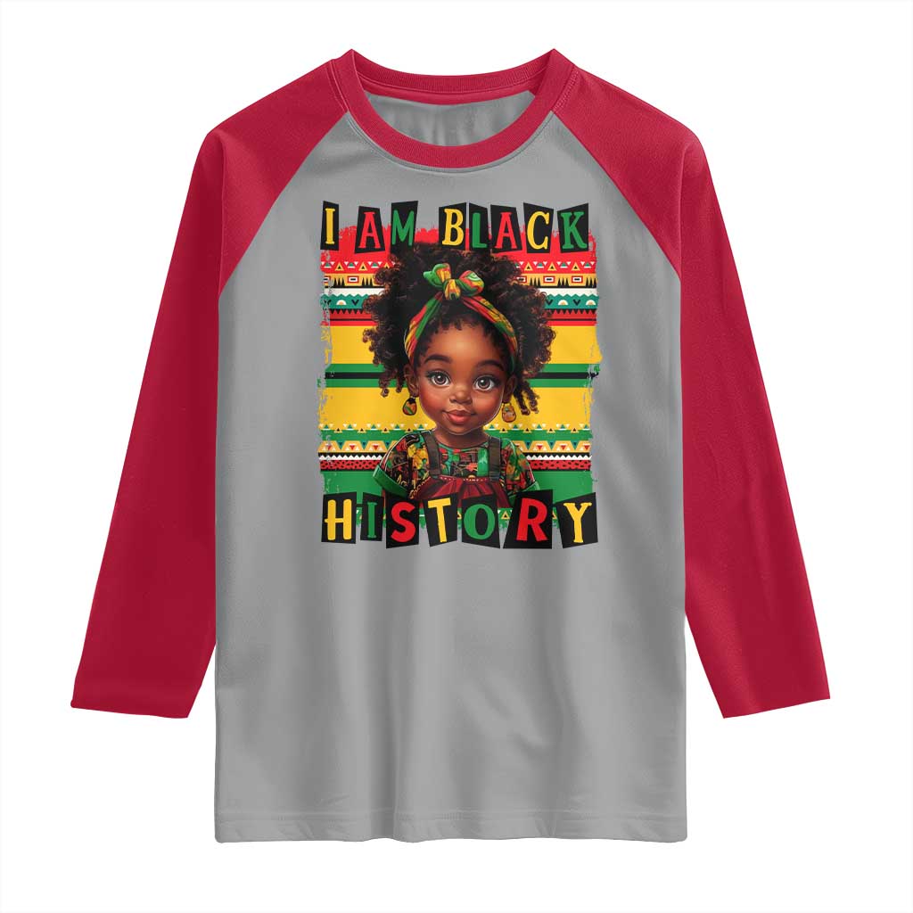 I Am Black History Raglan Shirt Month Black Melanin Kids Girls TS02 Sport Gray Red Print Your Wear