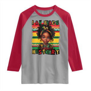 I Am Black History Raglan Shirt Month Black Melanin Kids Girls TS02 Sport Gray Red Print Your Wear