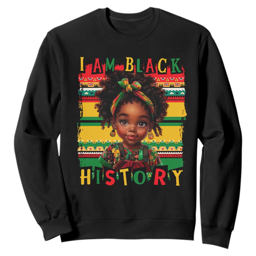 I Am Black History Sweatshirt Month Black Melanin Kids Girls TS02 Black Print Your Wear