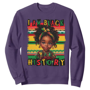 I Am Black History Sweatshirt Month Black Melanin Kids Girls TS02 Purple Print Your Wear