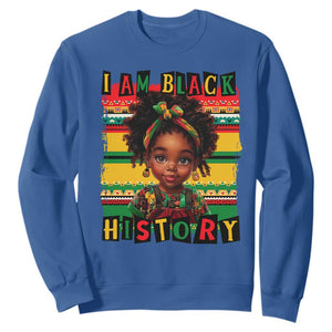 I Am Black History Sweatshirt Month Black Melanin Kids Girls TS02 Royal Blue Print Your Wear