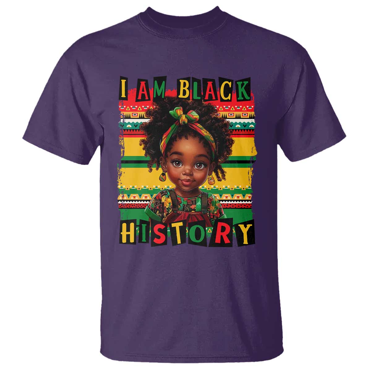 I Am Black History T Shirt Month Black Melanin Kids Girls TS02 Purple Print Your Wear