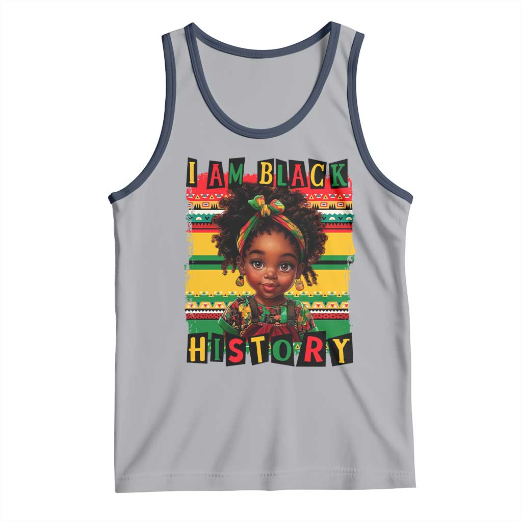 I Am Black History Tank Top Month Black Melanin Kids Girls TS02 Athletic Heather Navy Print Your Wear