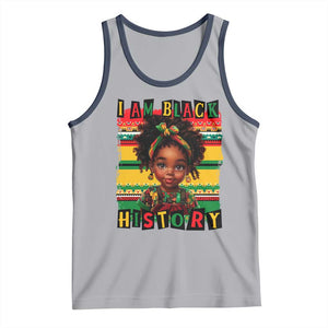 I Am Black History Tank Top Month Black Melanin Kids Girls TS02 Athletic Heather Navy Print Your Wear