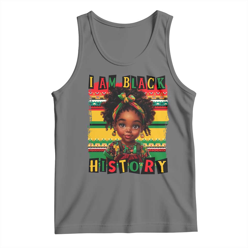 I Am Black History Tank Top Month Black Melanin Kids Girls TS02 Black Heather Print Your Wear