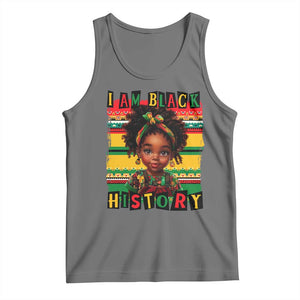 I Am Black History Tank Top Month Black Melanin Kids Girls TS02 Black Heather Print Your Wear