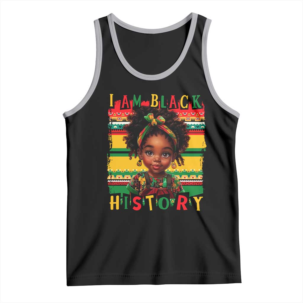 I Am Black History Tank Top Month Black Melanin Kids Girls TS02 Black Athletic Heather Print Your Wear