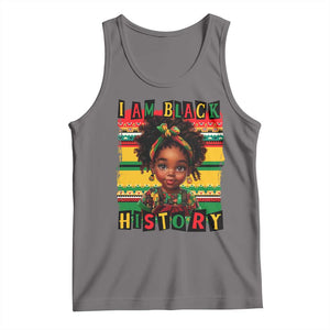 I Am Black History Tank Top Month Black Melanin Kids Girls TS02 Deep Heather Print Your Wear