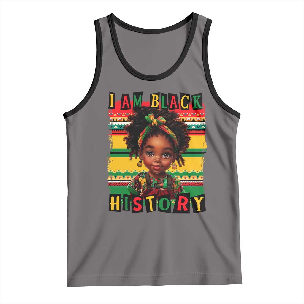 I Am Black History Tank Top Month Black Melanin Kids Girls TS02 Deep Heather Black Print Your Wear