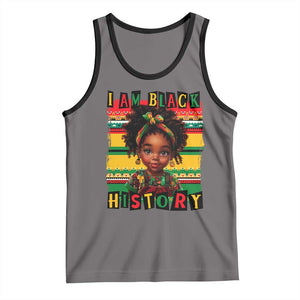 I Am Black History Tank Top Month Black Melanin Kids Girls TS02 Deep Heather Black Print Your Wear