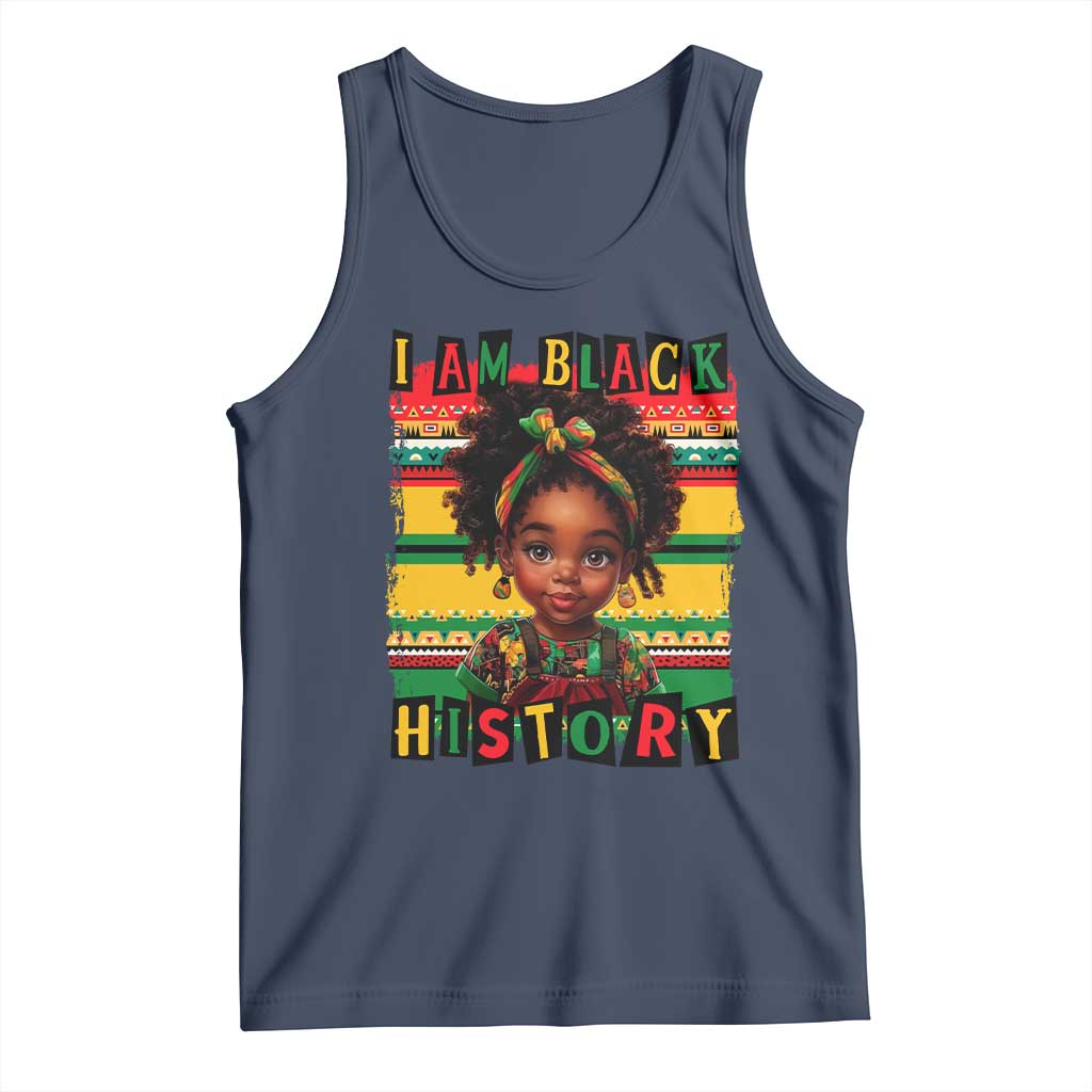 I Am Black History Tank Top Month Black Melanin Kids Girls TS02 Navy Print Your Wear