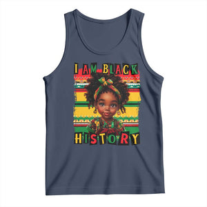 I Am Black History Tank Top Month Black Melanin Kids Girls TS02 Navy Print Your Wear
