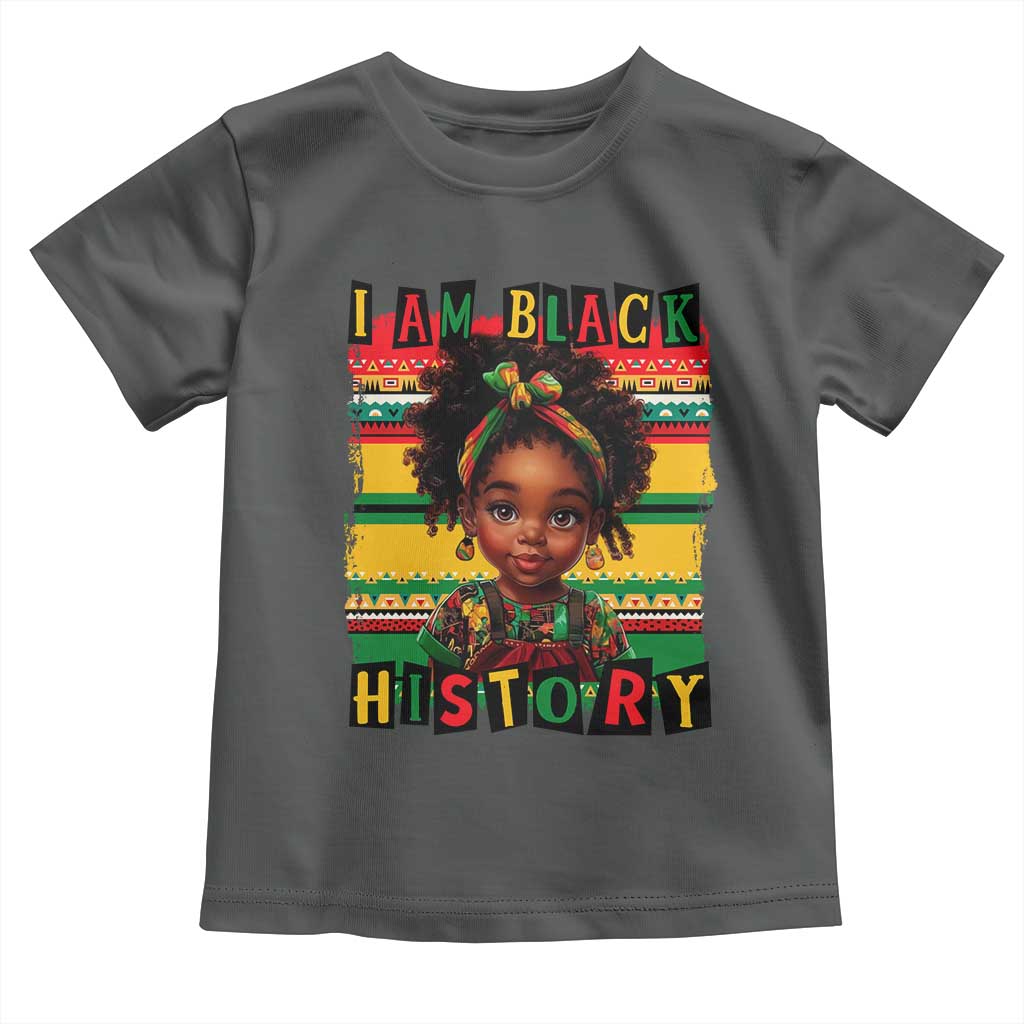 I Am Black History Toddler T Shirt Month Black Melanin Kids Girls TS02 Dark Heather Print Your Wear