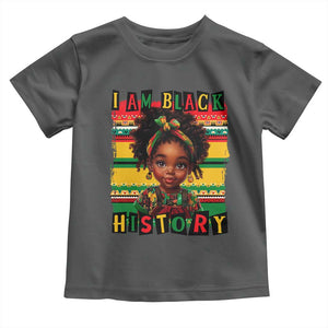 I Am Black History Toddler T Shirt Month Black Melanin Kids Girls TS02 Dark Heather Print Your Wear