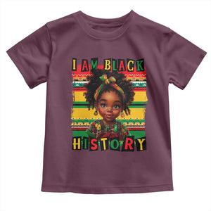 I Am Black History Toddler T Shirt Month Black Melanin Kids Girls TS02 Maroon Print Your Wear