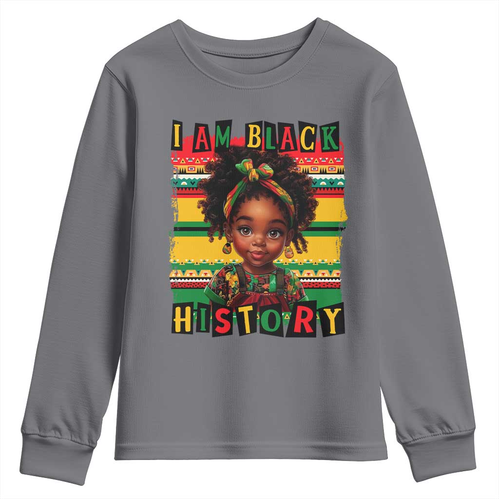 I Am Black History Youth Sweatshirt Month Black Melanin Kids Girls TS02 Charcoal Print Your Wear