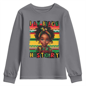 I Am Black History Youth Sweatshirt Month Black Melanin Kids Girls TS02 Charcoal Print Your Wear