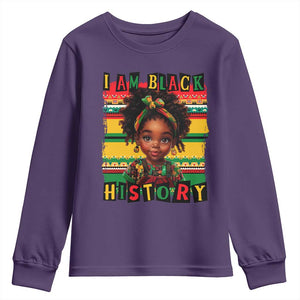 I Am Black History Youth Sweatshirt Month Black Melanin Kids Girls TS02 Purple Print Your Wear
