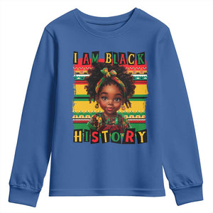 I Am Black History Youth Sweatshirt Month Black Melanin Kids Girls TS02 Royal Blue Print Your Wear