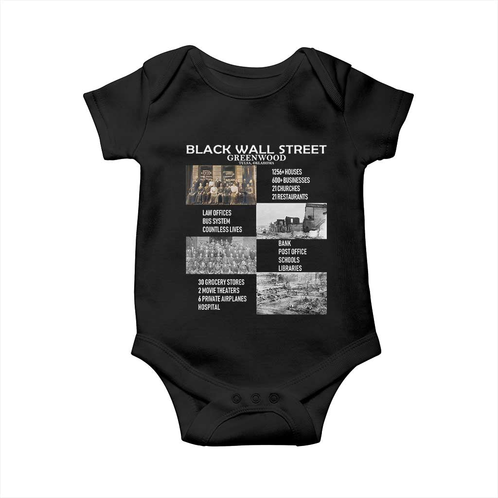 Black Wall Street Baby Onesie Black Business Black History Month TS02 Black Print Your Wear
