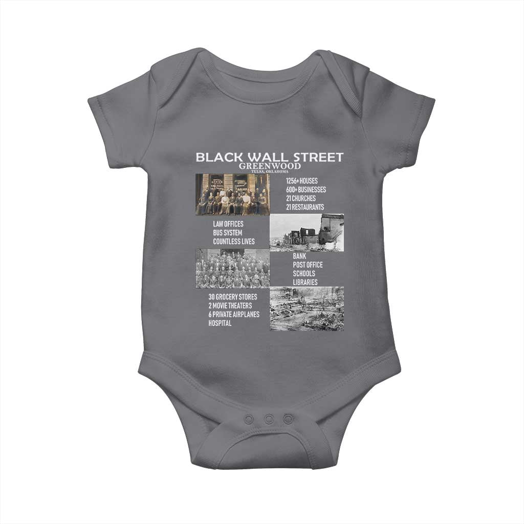 Black Wall Street Baby Onesie Black Business Black History Month TS02 Charcoal Print Your Wear