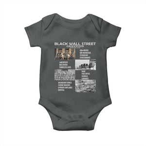 Black Wall Street Baby Onesie Black Business Black History Month TS02 Dark Heather Print Your Wear