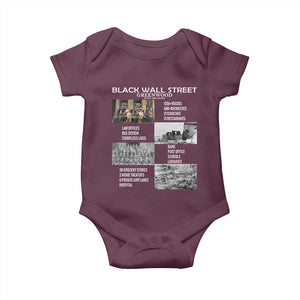 Black Wall Street Baby Onesie Black Business Black History Month TS02 Maroon Print Your Wear