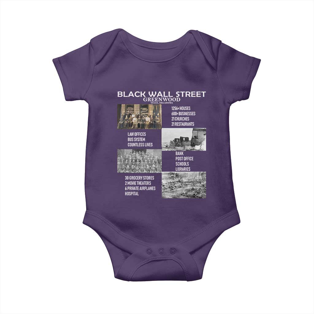 Black Wall Street Baby Onesie Black Business Black History Month TS02 Purple Print Your Wear