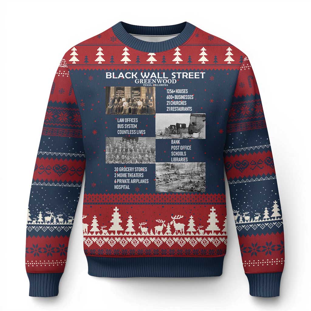 Black Wall Street Ugly Christmas Sweater Loads Of Luck Lucky Tractor Truck TS02 Navy Red Print Your Wear