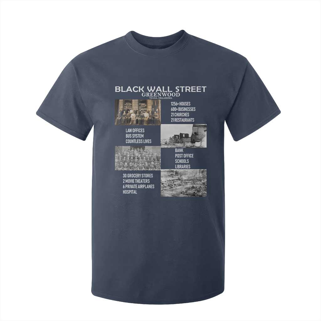 Black Wall Street T Shirt For Kid Black Business Black History Month TS02 Navy Print Your Wear