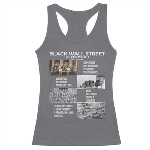 Black Wall Street Racerback Tank Top Black Business Black History Month TS02 Charcoal Print Your Wear