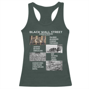 Black Wall Street Racerback Tank Top Black Business Black History Month TS02 Dark Forest Green Print Your Wear