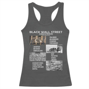 Black Wall Street Racerback Tank Top Black Business Black History Month TS02 Dark Heather Print Your Wear