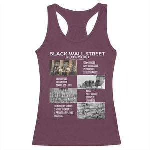 Black Wall Street Racerback Tank Top Black Business Black History Month TS02 Maroon Print Your Wear
