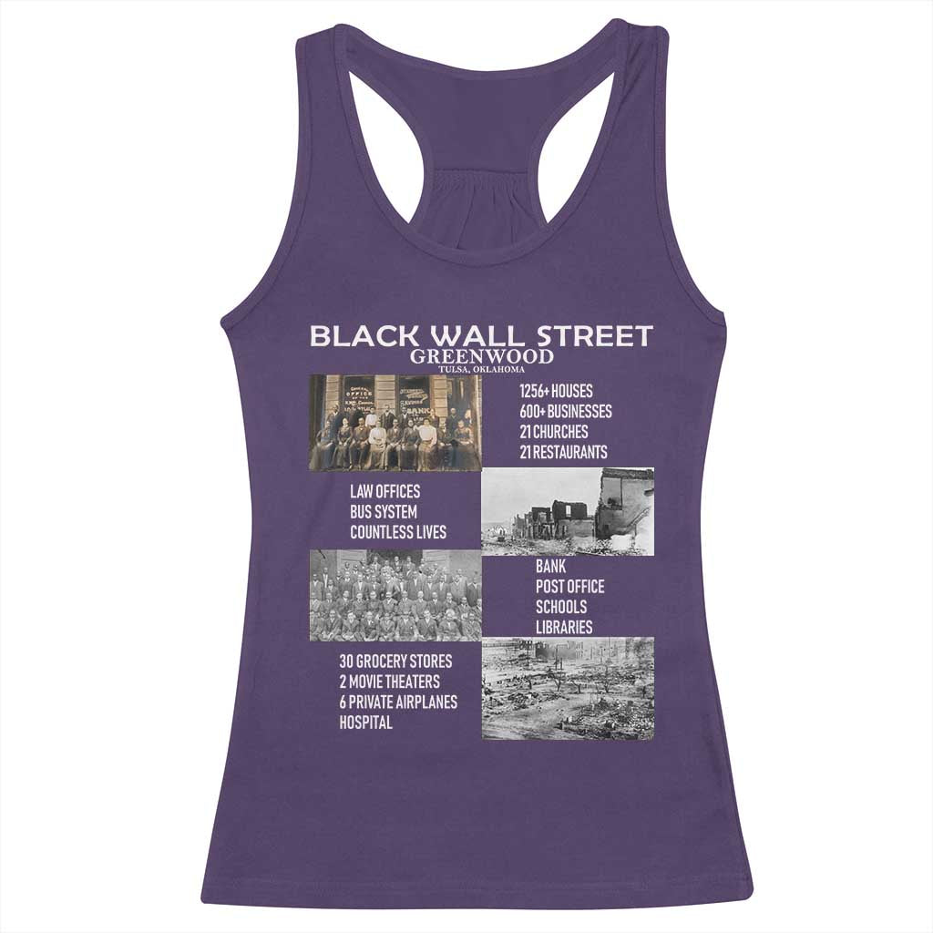 Black Wall Street Racerback Tank Top Black Business Black History Month TS02 Purple Print Your Wear