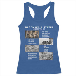 Black Wall Street Racerback Tank Top Black Business Black History Month TS02 Royal Blue Print Your Wear