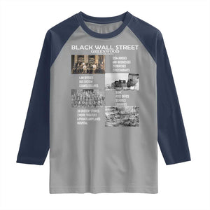 Black Wall Street Raglan Shirt Black Business Black History Month TS02 Sport Gray Navy Print Your Wear